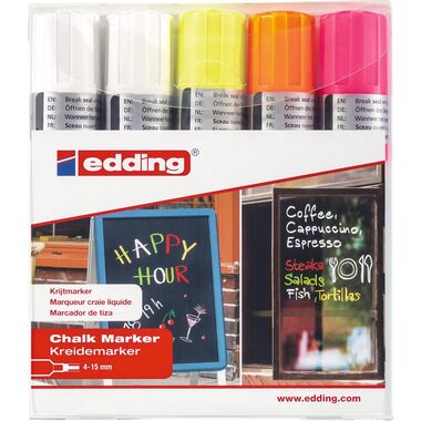 EDDING Windowmarker 4090 4-15mm 4090-E5 5 Farben ass.