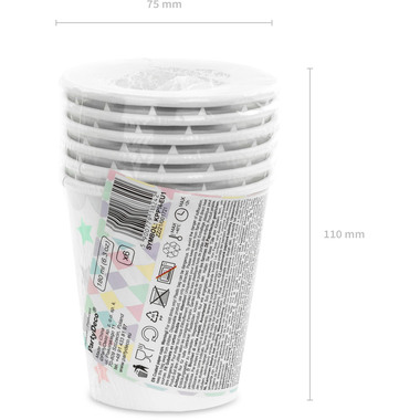 PARTYDECO Bicchieri 180ml KPP14-EU1 Unicorno, stelle 6 pezzi