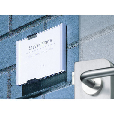 DURABLE Plaque de porte Info Sign 480123 argent, aluminium 149x105.5mm