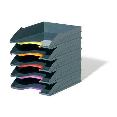 DURABLE Set d.corbeille à courrier -C4 770557 gris/anthracite, 5 pcs.