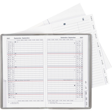 BIELLA Agenda Paris 2027 851512280027U 1M/2P silber ML 7.5x12.6cm