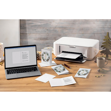 SIGEL Weihnachtskarten A6 DS089 Holzoptik, Kranz 25 Stück