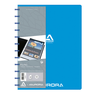 ADOC Livre prés. PP transparent A4 5532.400 bleu 30 poches