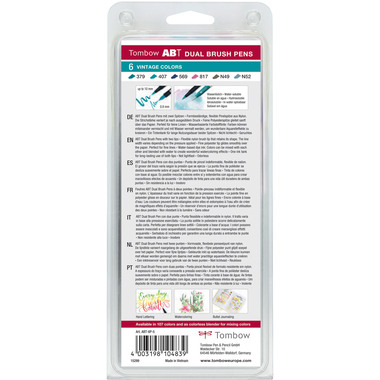 TOMBOW ABT Dual Brush Pen ABT-6P-5 Vintage Colours 6 Stück