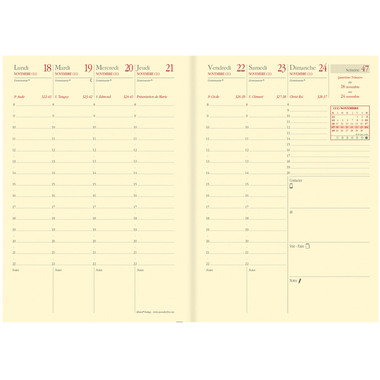QUO-VADIS Agenda Soho Aff.Prest. 2026 285991Q 1S/2P beige FR 10x15cm