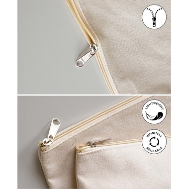 I AM CREATIVE Borsa da toilette 19x9x8.5cm 1212.13 natura, cotone