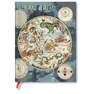 PAPERBLANKS Carnet Flexis Planisphere FB5614-0 180×230mm, ligné, 176 p.