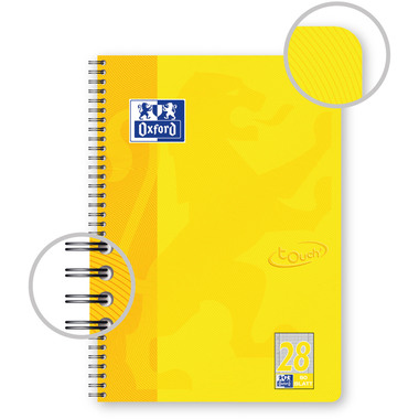 OXFORD Collegeblock Touch A4+ 400086495 gelb, kariert 5mm 80 Blatt