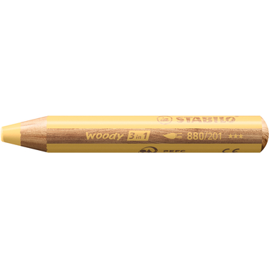 STABILO Crayon couleur Woody 3 in 1 880/201 jaune pastel
