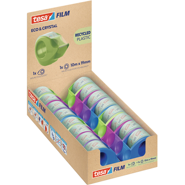 TESA Tesafilm eco&crystal 10mx19mm 59039-00000 Dévidoir ruban adhésif 16 pcs.