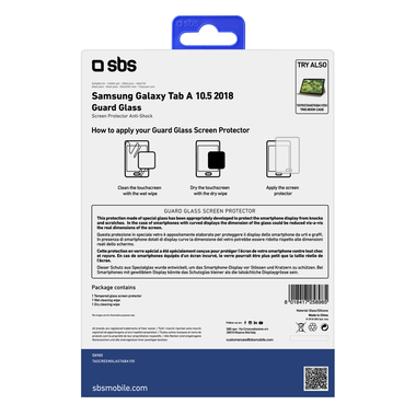 Glass screen protector per Samsung Galaxy TAB A 10.5” 2018