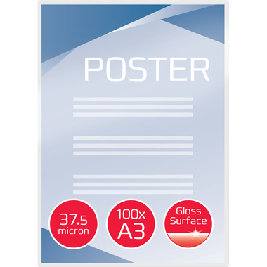 GBC Pelicole per laminazione A3 3745104 lucido, 75my 100 pezzi