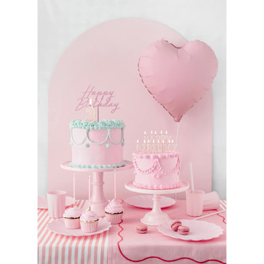 PARTYDECO Folienballon 35cm FB9T-081 Herz rosa