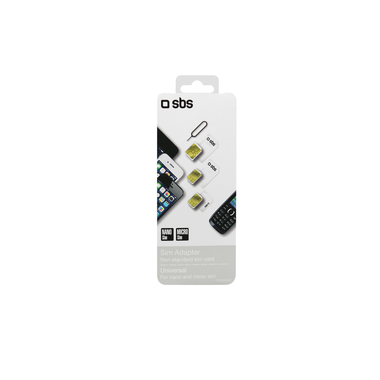 Adapter kit for sim mobile phones and smartphones, includes adapter Nano/Micro-SIM Micro/Normal-sim Nano/normal-sim, key