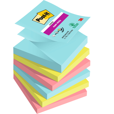 POST-IT Super Sticky Z-Notes 76x76mm R3306SSCO Cosmic 3 Farben 6x90 Blatt