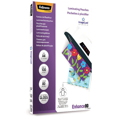 FELLOWES Laminiertasche A4 5302202 glanz, 80my selbstkl. 100 Stk