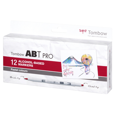 TOMBOW Dual Brush Pen ABT PRO ABTP-12P-2 Pastel Colours 12 Stück