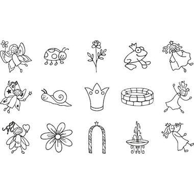 HEYDA Stempel-Dose 204888487 Prinz./Feen 15 Stück