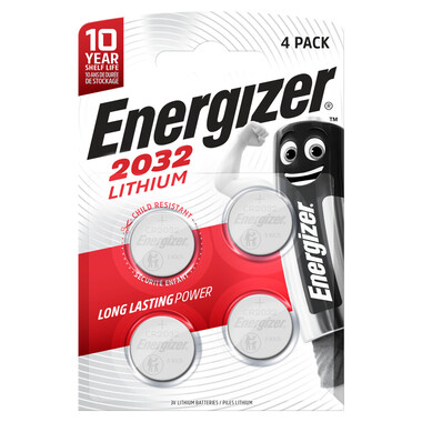 Pile Energizer Spéciale Lithium (CR2032), 4 pcs Contient 4 piles bouton au lithium Energizer 2430