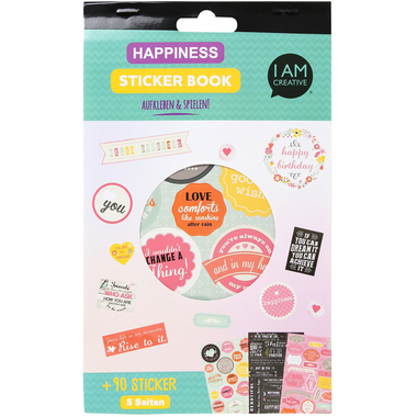 I AM CREATIVE Stickerbook Happiness 4087.504 5 Blatt