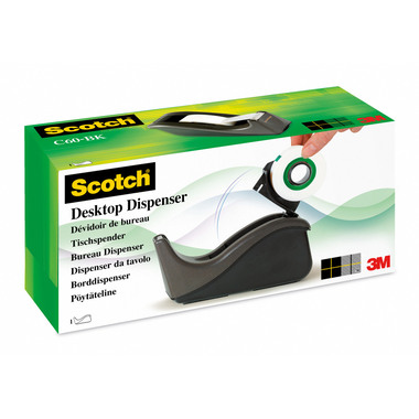 SCOTCH Tischabroller 19mmx33m C60-BK schwarz, inkl. 1 Magic Tape