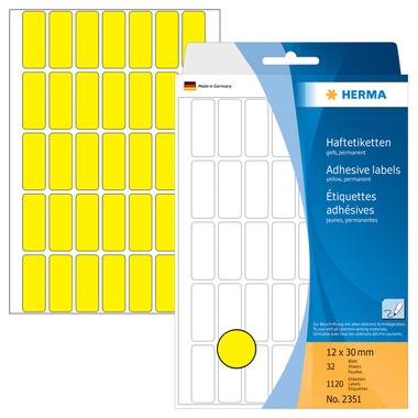 HERMA Etiquettes 12×30mm 2351 jaune 1120 pcs.