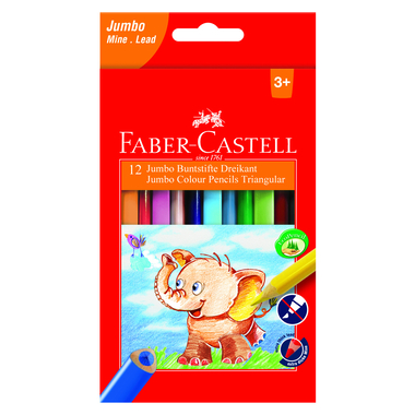 FABER-CASTELL Farbstifte dreikant Jumbo 116501 5.4mm, 12er Karton