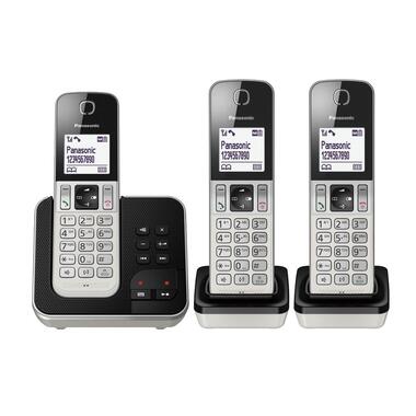 Panasonic Schnurlostelefon KX-TGD323SLW Trio Schwarz/Silber