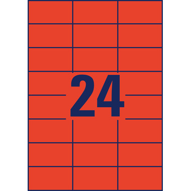 AVERY ZWECKFORM Etichette 70×37mm 3448 rosso 2400 pezzi