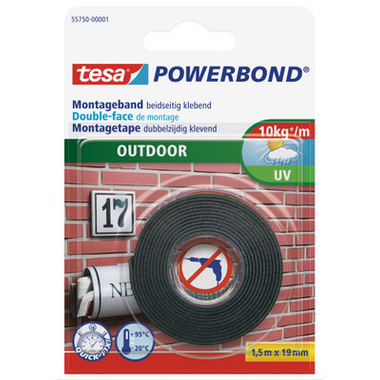TESA Powerbond Outdoor 19mmx1.5m 557500000 Montageband, doppelseitig