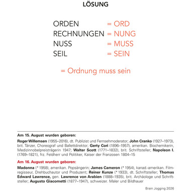 HARENBERG Abreisskalender 2026 2103700+26 Brain Jogging DE 12.5x16cm