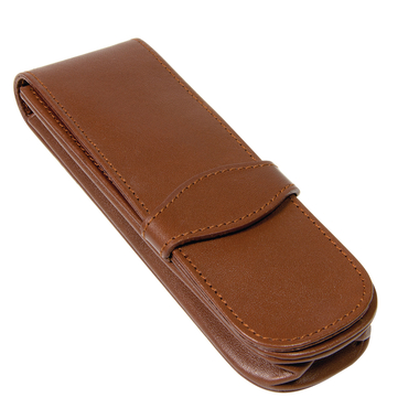 ONLINE Astuccio in pelle Brown 41049 per 2 penna