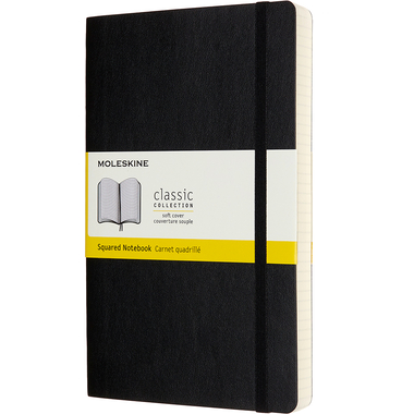 MOLESKINE Notizbuch SC L/A5 628059 kariert, schwarz, 400 Seiten