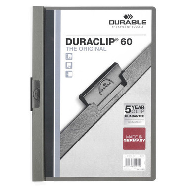 DURABLE Klemmhefter DURACLIP 60 220910 für 60 Blatt A4 grau