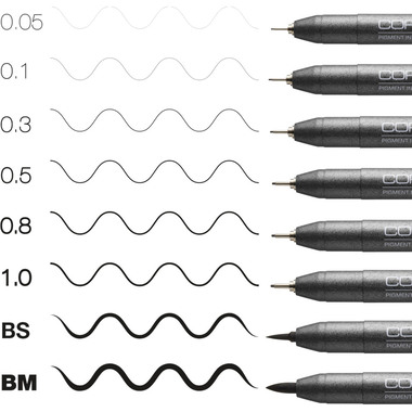 COPIC Multiliner 2207510 Set schwarz, 8 Stück