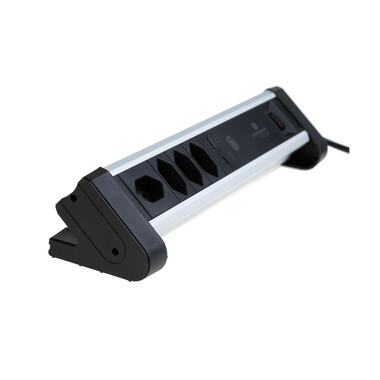 Schönenberger table power strip Alu-Office-Line 4 × T13 USB-C/A