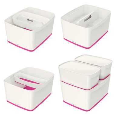 LEITZ MyBox L con coperchio 18lt 52161023 bianco/pink