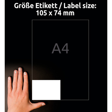 AVERY ZWECKFORM Etiquettes 105x74mm 3427-200 blanc 1760 pcs./200+20 flls.