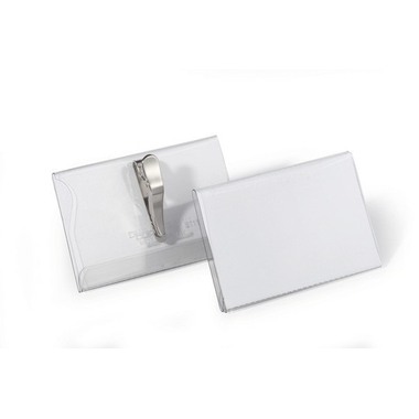 DURABLE Targhetta con spilla coccodri. 811119 trasparente, 54x90mm 25 pz.