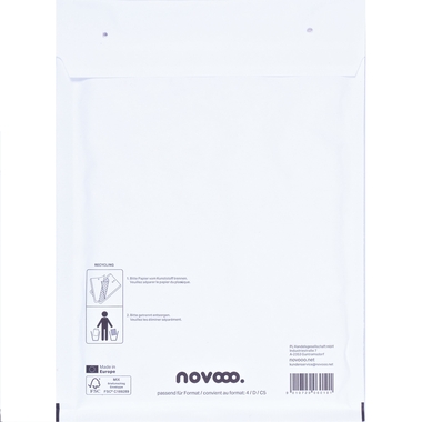 NOVOOO Enveloppe molleton Gr.4 E-1712139 blanc, 200x275mm 100 pièces