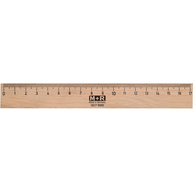M+R Lineal 17cm 719170000 Metalleinlage Buche