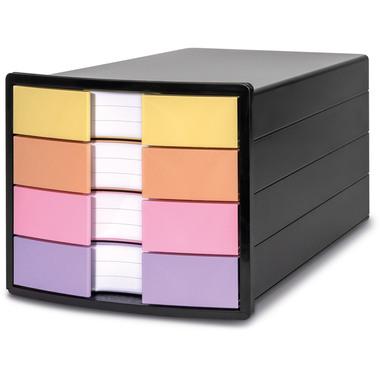 HAN Schubladenbox IMPULS A4/C4 14.75 schwarz/pastell, 4 Schubladen