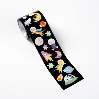 FOLIA Stickerrolle Space Safari 4m 27103 irisierend