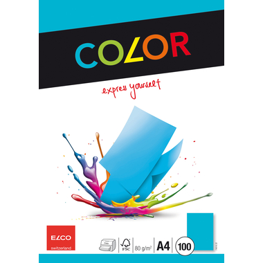 ELCO Office Color Papier A4 74616.32 80g, intensiv blau 100 Blatt