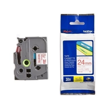 PTOUCH Nastro, plastific.rosso/bianco TZe-252 PT-2450DX 24 mm