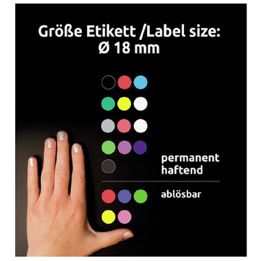 AVERY ZWECKFORM Markierungspunkte 18mm 3597 Grün, ablösbar 4 Blatt