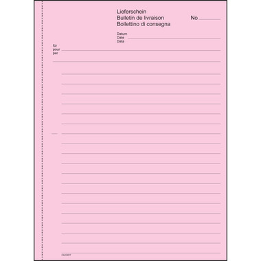 FAVORIT Bolla di consegna D/F/I A5 8231OK rosso/bianco 50x2 fogli