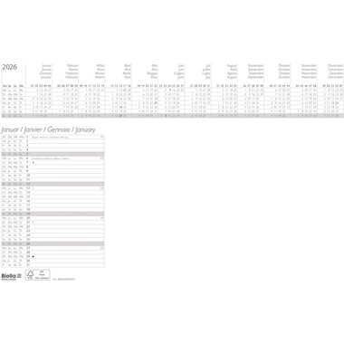 BIELLA Sous-main 2026 860012000026U 1M/1S 12 p. blanc ML 48x32.5cm