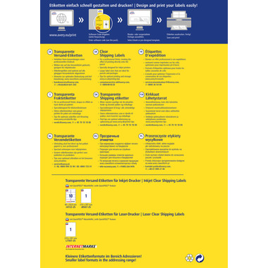 AVERY ZWECKFORM Etichette 96x50,8mm J4722-25 trasparente 250 pezzi