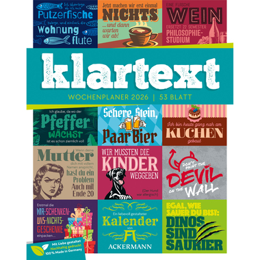 ACKERMANN Calendrier 2026 2695 Klartext DE 25x33cm